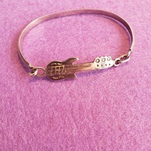 Silver guitar bangle